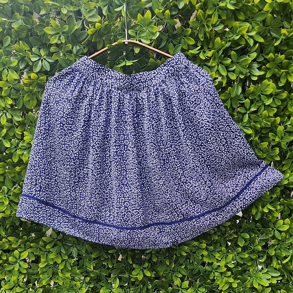 Smart Set Blue and White Ruffled Skater Mini Skirt